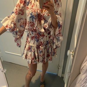 MISA Los Angeles silk floral dress.